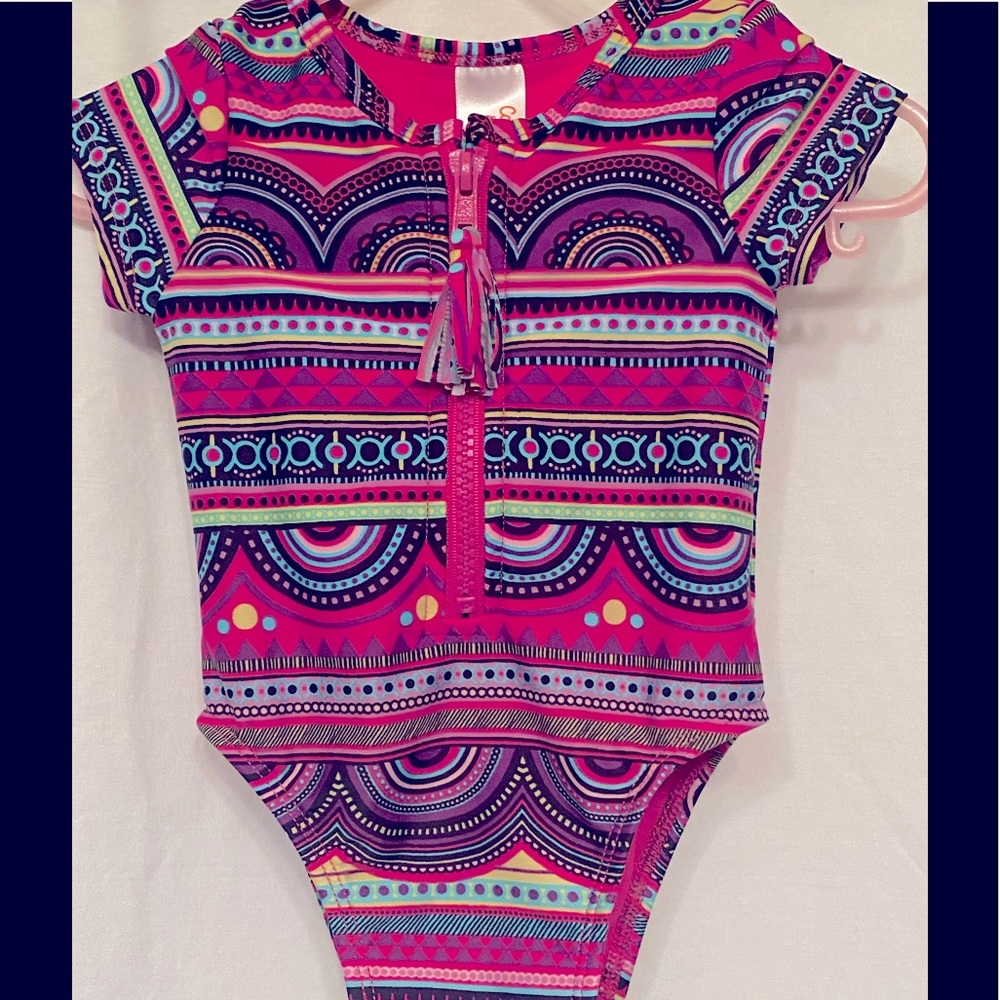 Cute Cat &Jack swimsuit with sleeves Aztec design